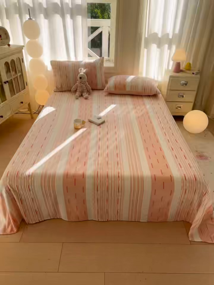 91家纺网 家纺一手货源 找家纺 灰鲸 2025新款立体雕花牛奶绒床单单床单单品床单单件 速写-粉