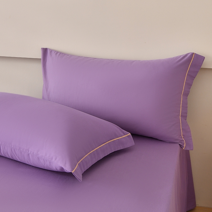 91家纺网 家纺一手货源 找家纺 宇彬家纺 2026直播热新款A类13374全棉一字绣宽边枕套被套纯色四件套贡缎新疆长绒匹马棉轻奢缩水足可定做 简绣-典雅紫