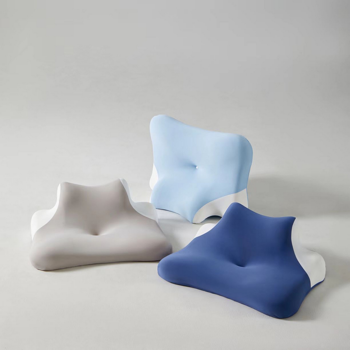 安力森/诚臻酒店用品 2025新款酒店民宿专用多色护脊舒压记忆棉靠枕卧室枕头 浅蓝