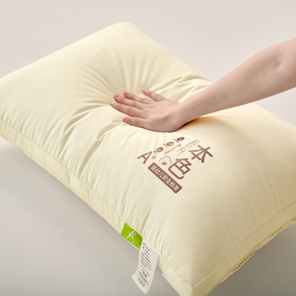 91家纺网 家纺一手货源 找家纺 鼎晟纺 2025新款全棉天然本色亲肤舒适枕儿童学生枕头成人枕芯 全棉本色双边款