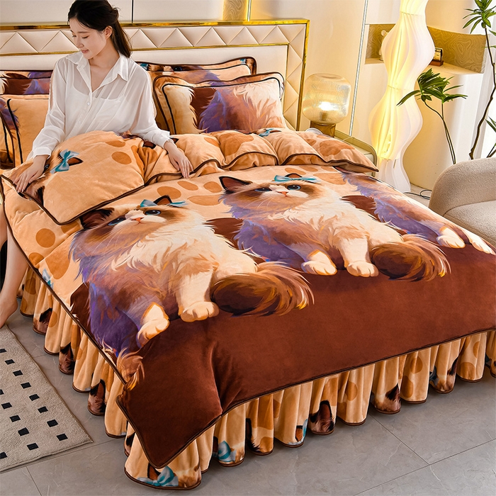 91家纺网 家纺一手货源 找家纺 （总）缘莉娜家纺 2025高克重8斤牛奶绒四件套金貂绒法莱绒加厚保暖直播电商爆款