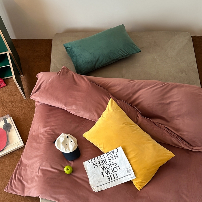 91家纺网 家纺一手货源 找家纺 （总）例外 2025新款日式良品190克高克重天鹅绒HD混搭系列四件套