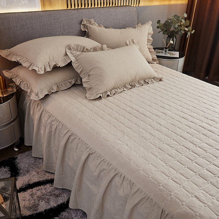 91家纺网 家纺一手货源 找家纺 （总）十个点家纺2020新款全棉色织水洗棉纯棉夹棉单件床裙