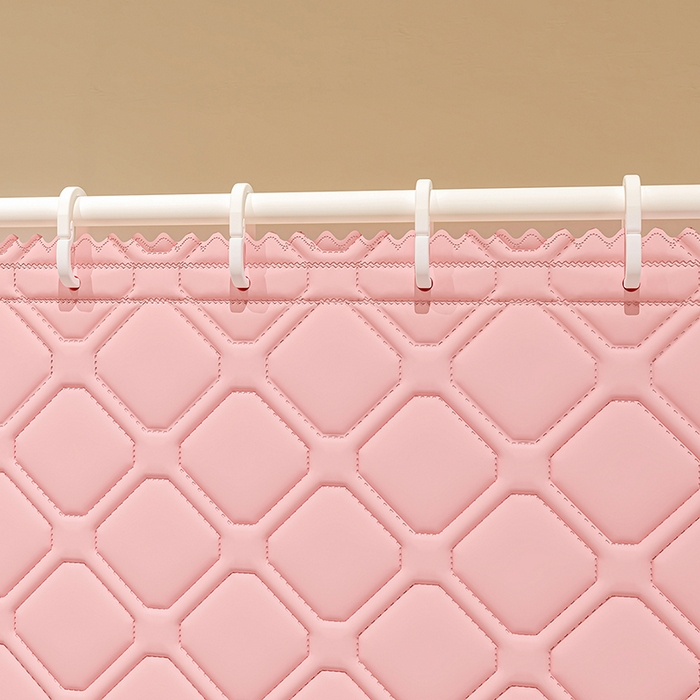 91家纺网 家纺一手货源 找家纺 海虹蚊帐 2025新款加高内穿U型三门2402保暖款夹棉防尘顶坐床蚊帐 浅粉