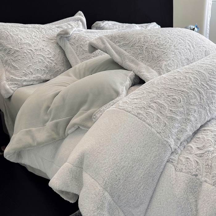 91家纺网 家纺一手货源 找家纺 （总）丞音家纺 11斤新款秋冬A类轻奢皮草绒加厚保暖水貂绒牛奶绒床上用品珊瑚绒四件套床单被套