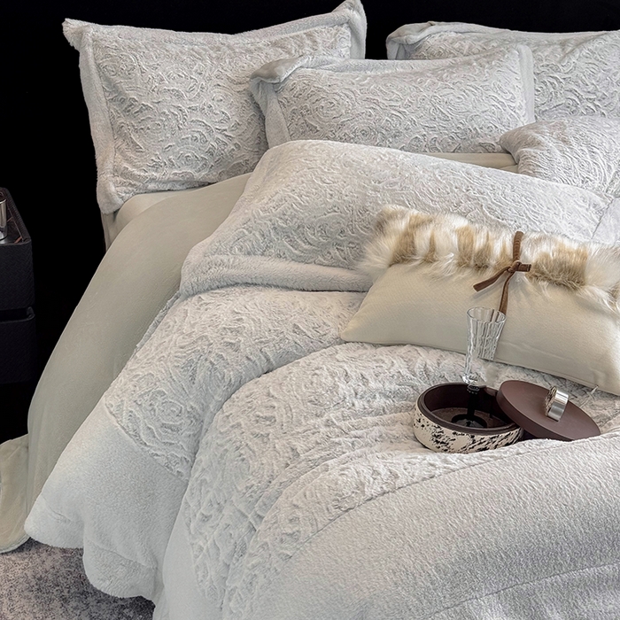 91家纺网 家纺一手货源 找家纺 （总）丞音家纺 11斤新款秋冬A类轻奢皮草绒加厚保暖水貂绒牛奶绒床上用品珊瑚绒四件套床单被套