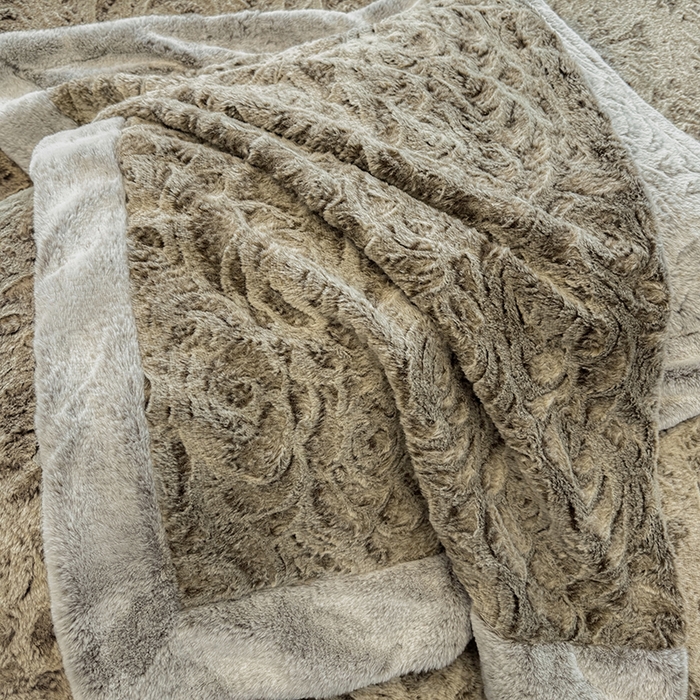 91家纺网 家纺一手货源 找家纺 丞音家纺 11斤新款秋冬A类轻奢皮草绒加厚保暖水貂绒牛奶绒床上用品珊瑚绒四件套床单被套 伯恩-抹茶咖