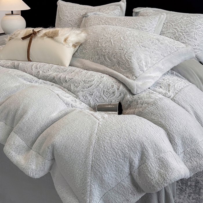 91家纺网 家纺一手货源 找家纺 （总）丞音家纺 11斤新款秋冬A类轻奢皮草绒加厚保暖水貂绒牛奶绒床上用品珊瑚绒四件套床单被套