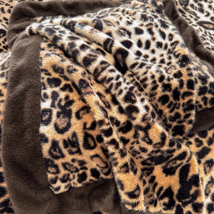 91家纺网 家纺一手货源 找家纺 丞音家纺 11斤新款秋冬A类轻奢皮草绒加厚保暖水貂绒牛奶绒床上用品珊瑚绒四件套床单被套 卡尔-豹纹