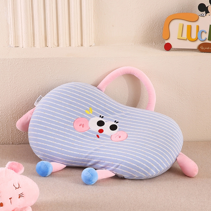 金牛枕芯 2025新款针织暖绒记忆棉手提猫肚枕头枕芯 手提猫-蓝色