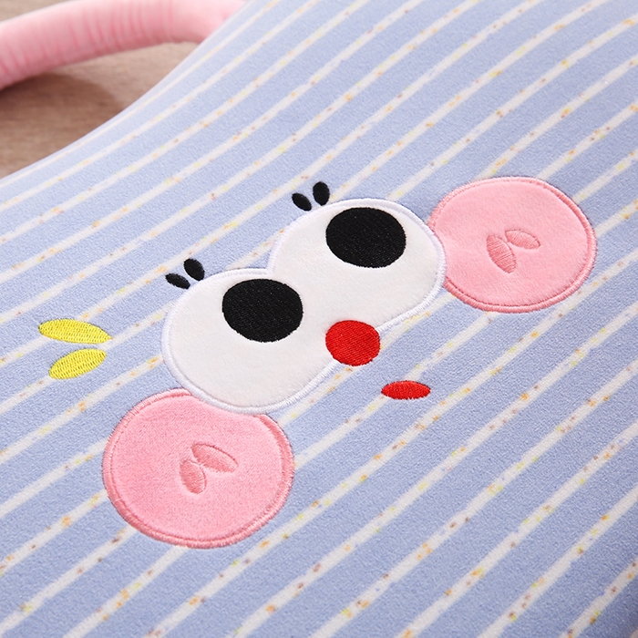 91家纺网 家纺一手货源 找家纺 金牛枕芯 2025新款针织暖绒记忆棉手提猫肚枕头枕芯 手提猫-蓝色