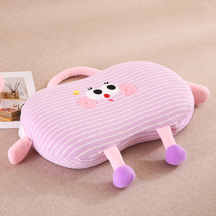 91家纺网 家纺一手货源 找家纺 金牛枕芯 2025新款针织暖绒记忆棉手提猫肚枕头枕芯 手提猫-紫色