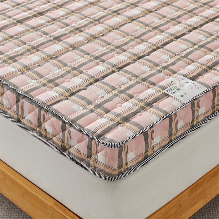 91家纺网 家纺一手货源 找家纺 美芝莱床垫 2025新款立体棉花床垫【带有买家秀】针织抗菌支撑床垫 格子粉（5.5cm）