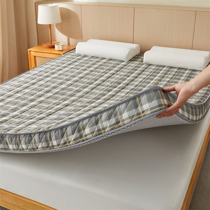 91家纺网 家纺一手货源 找家纺 美芝莱床垫 2025新款立体棉花床垫【带有买家秀】针织抗菌支撑床垫 格子灰（5.5cm）