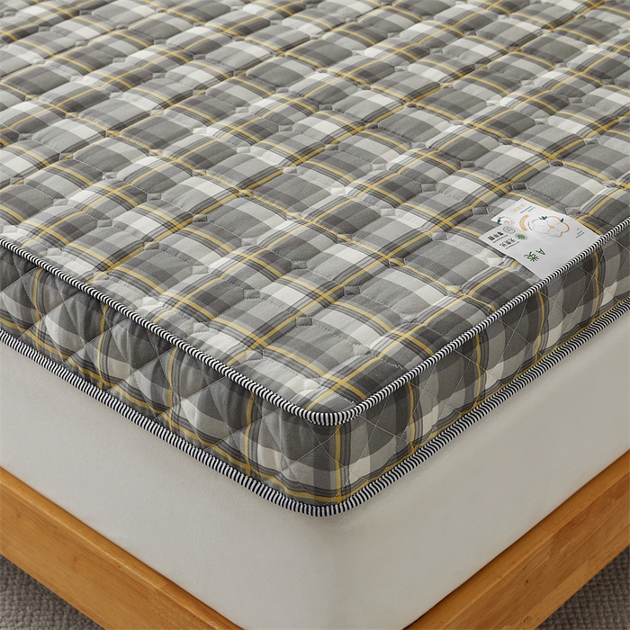 91家纺网 家纺一手货源 找家纺 美芝莱床垫 2025新款立体棉花床垫【带有买家秀】针织抗菌支撑床垫 格子灰（5.5cm）