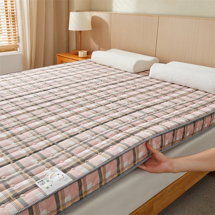 91家纺网 家纺一手货源 找家纺 美芝莱床垫 2025新款立体棉花床垫【带有买家秀】针织抗菌支撑床垫 格子粉（5.5cm）