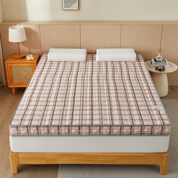 91家纺网 家纺一手货源 找家纺 美芝莱床垫 2025新款立体棉花床垫【带有买家秀】针织抗菌支撑床垫 格子粉（5.5cm）