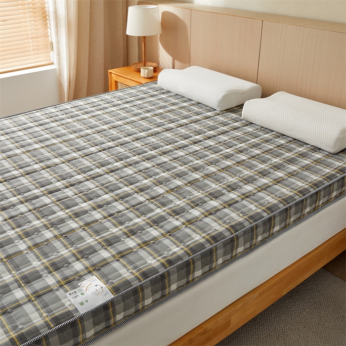 91家纺网 家纺一手货源 找家纺 美芝莱床垫 2025新款立体棉花床垫【带有买家秀】针织抗菌支撑床垫 格子灰（5.5cm）
