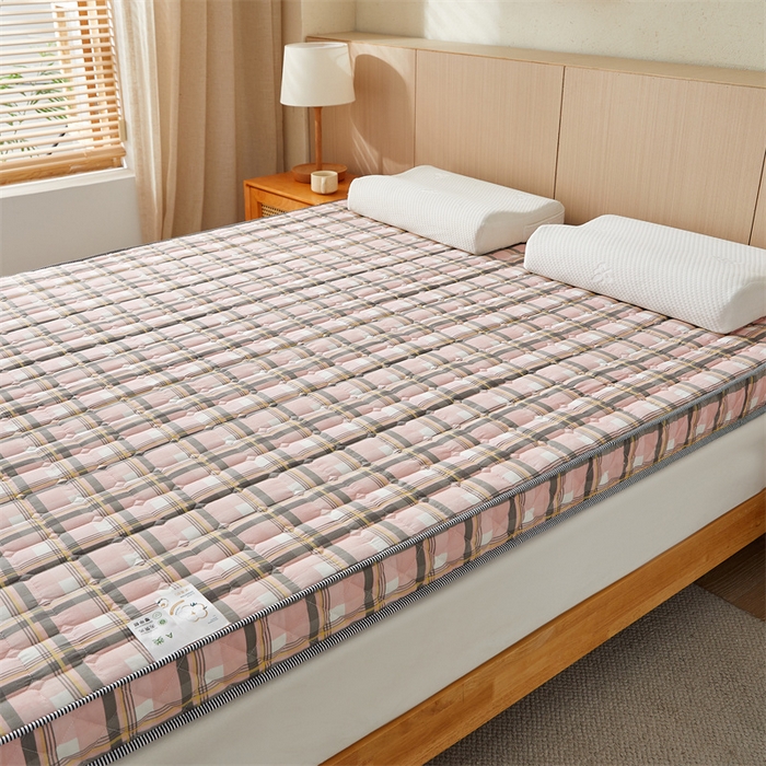 91家纺网 家纺一手货源 找家纺 美芝莱床垫 2025新款立体棉花床垫【带有买家秀】针织抗菌支撑床垫 格子粉（5.5cm）