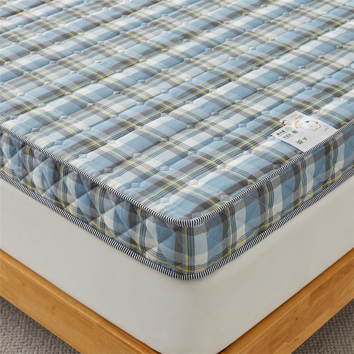 91家纺网 家纺一手货源 找家纺 美芝莱床垫 2025新款立体棉花床垫【带有买家秀】针织抗菌支撑床垫 格子蓝（5.5cm）