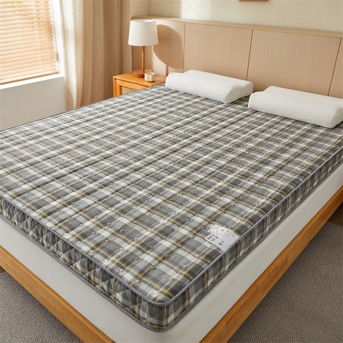 91家纺网 家纺一手货源 找家纺 美芝莱床垫 2025新款立体棉花床垫【带有买家秀】针织抗菌支撑床垫 格子灰（5.5cm）