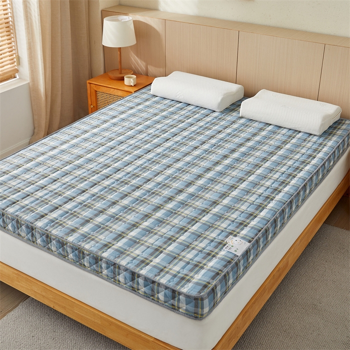 91家纺网 家纺一手货源 找家纺 美芝莱床垫 2025新款立体棉花床垫【带有买家秀】针织抗菌支撑床垫 格子蓝（5.5cm）