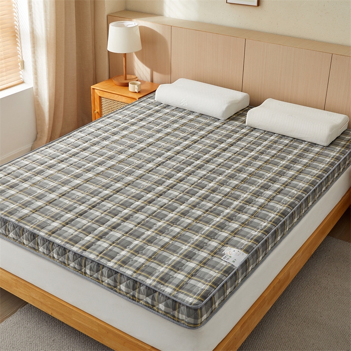 91家纺网 家纺一手货源 找家纺 美芝莱床垫 2025新款立体棉花床垫【带有买家秀】针织抗菌支撑床垫 格子灰（5.5cm）