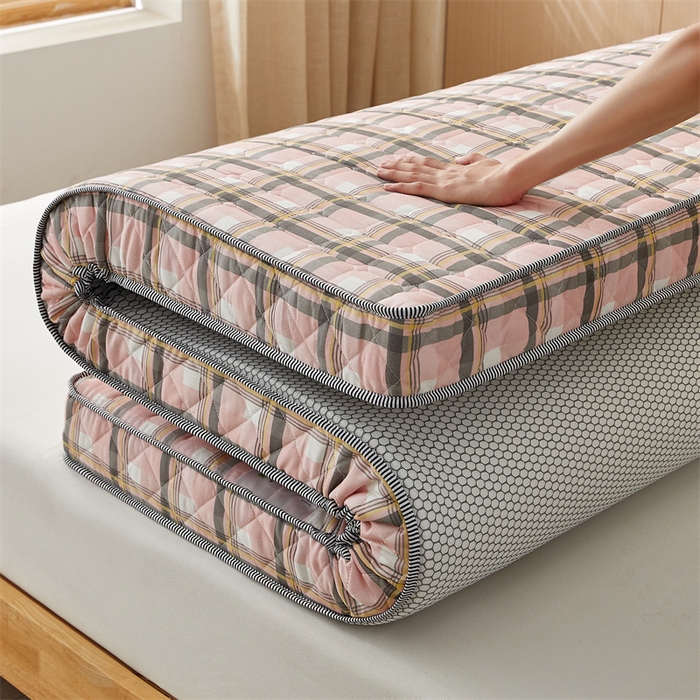 91家纺网 家纺一手货源 找家纺 美芝莱床垫 2025新款立体棉花床垫【带有买家秀】针织抗菌支撑床垫 格子粉（5.5cm）