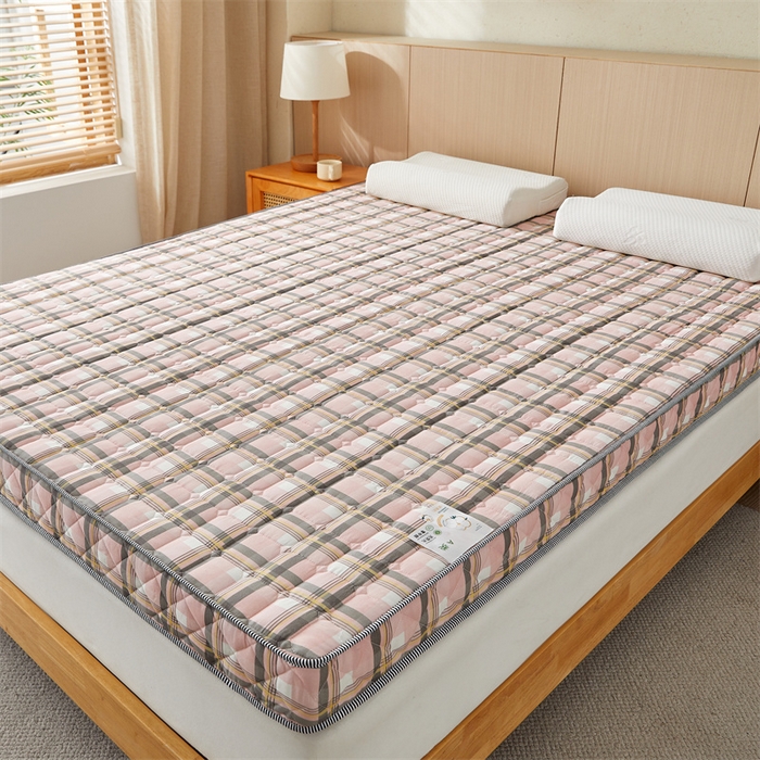 91家纺网 家纺一手货源 找家纺 美芝莱床垫 2025新款立体棉花床垫【带有买家秀】针织抗菌支撑床垫 格子粉（5.5cm）