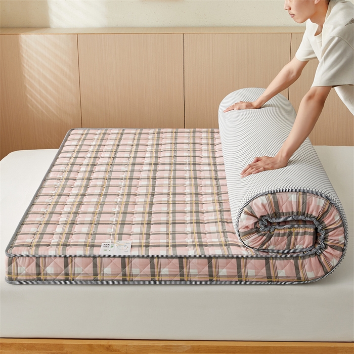 美芝莱床垫 2025新款立体棉花床垫【带有买家秀】针织抗菌支撑床垫 格子粉（5.5cm）