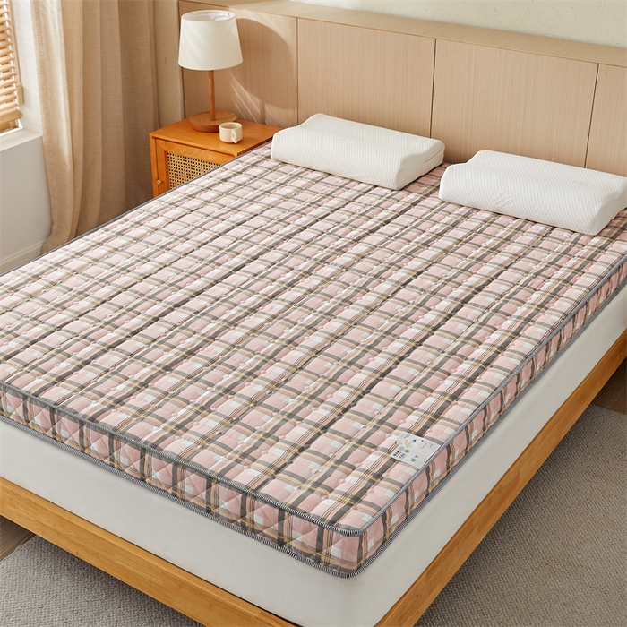 91家纺网 家纺一手货源 找家纺 美芝莱床垫 2025新款立体棉花床垫【带有买家秀】针织抗菌支撑床垫 格子粉（5.5cm）