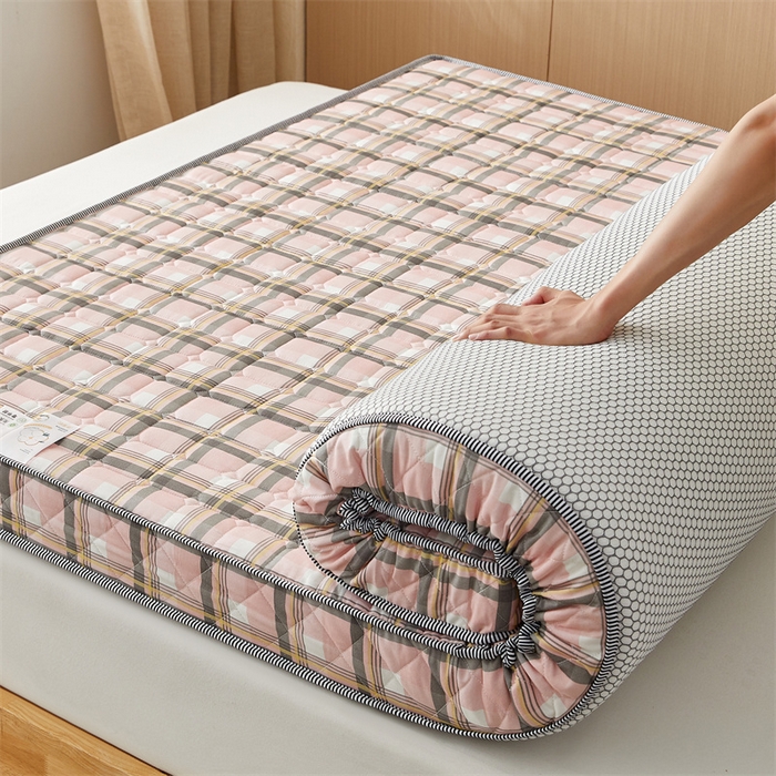 91家纺网 家纺一手货源 找家纺 美芝莱床垫 2025新款立体棉花床垫【带有买家秀】针织抗菌支撑床垫 格子粉（5.5cm）