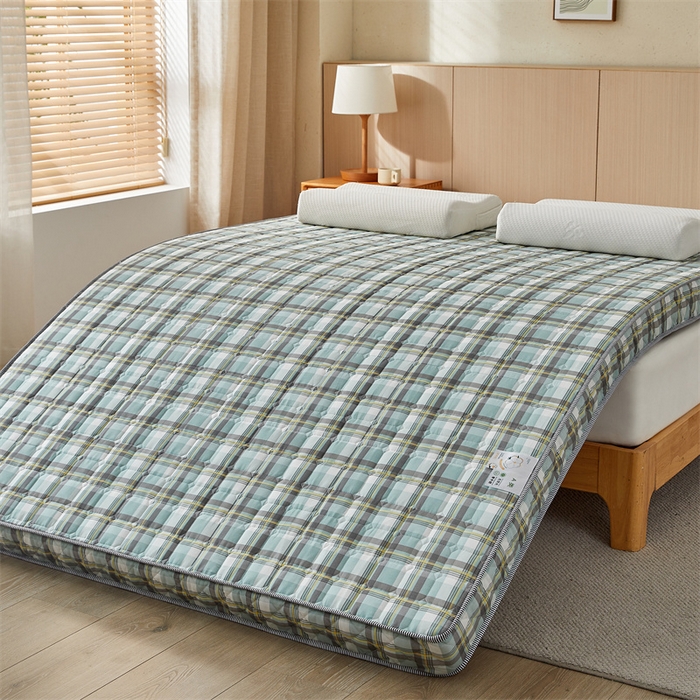 91家纺网 家纺一手货源 找家纺 美芝莱床垫 2025新款立体棉花床垫【带有买家秀】针织抗菌支撑床垫 格子绿（5.5cm）