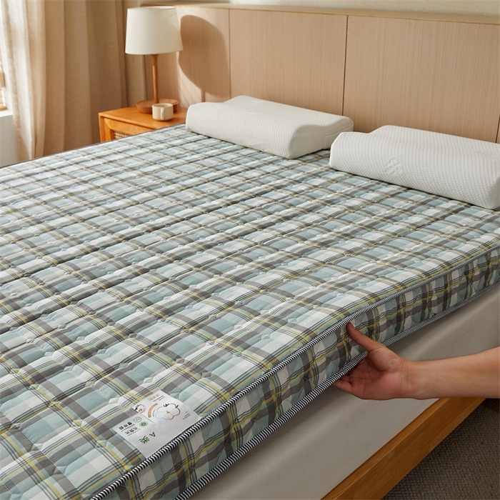 91家纺网 家纺一手货源 找家纺 美芝莱床垫 2025新款立体棉花床垫【带有买家秀】针织抗菌支撑床垫 格子绿（5.5cm）