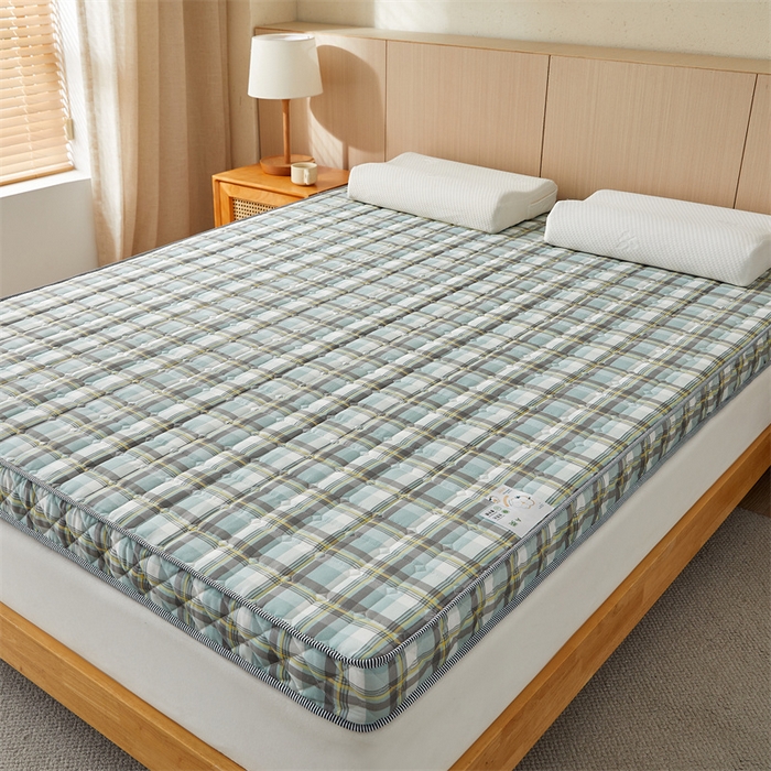 91家纺网 家纺一手货源 找家纺 美芝莱床垫 2025新款立体棉花床垫【带有买家秀】针织抗菌支撑床垫 格子绿（5.5cm）