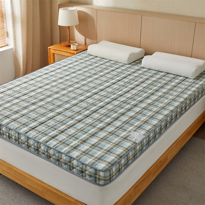 91家纺网 家纺一手货源 找家纺 美芝莱床垫 2025新款立体棉花床垫【带有买家秀】针织抗菌支撑床垫 格子绿（5.5cm）