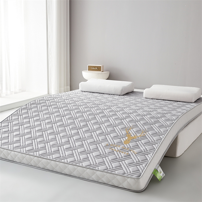 91家纺网 家纺一手货源 找家纺 美芝莱床垫 2025新款立体鹿头立体撞色床垫【带有买家秀】针织抗菌支撑床垫 立体鹿头-绅士灰（5.5cm）