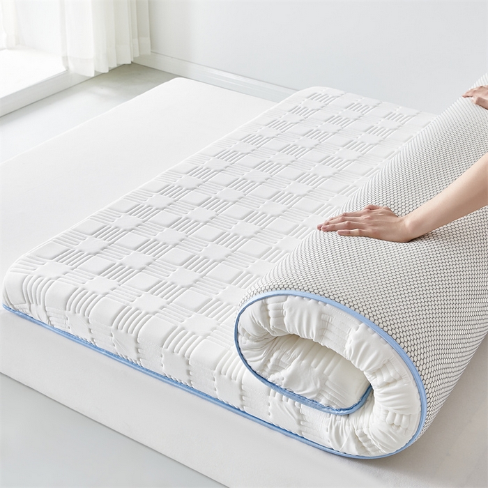 91家纺网 家纺一手货源 找家纺 美芝莱床垫 2025新款单边鹿头单边撞色床垫针织抗菌支撑床垫 单边-奶昔白（5.5cm）