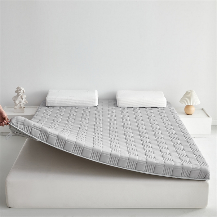 91家纺网 家纺一手货源 找家纺 美芝莱床垫 2025新款单边鹿头单边撞色床垫针织抗菌支撑床垫 单边-绅士灰（5.5cm）