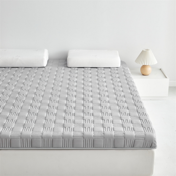 91家纺网 家纺一手货源 找家纺 美芝莱床垫 2025新款单边鹿头单边撞色床垫针织抗菌支撑床垫 单边-绅士灰（5.5cm）