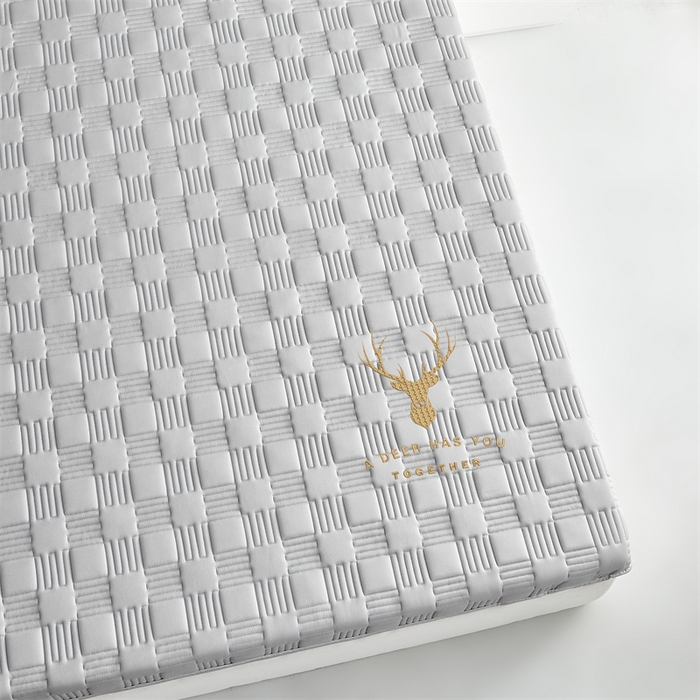91家纺网 家纺一手货源 找家纺 美芝莱床垫 2025新款单边鹿头单边撞色床垫针织抗菌支撑床垫 单边鹿头-绅士灰（5.5cm）