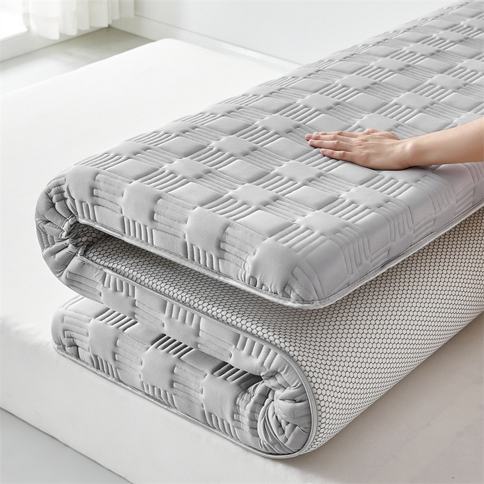 91家纺网 家纺一手货源 找家纺 美芝莱床垫 2025新款单边鹿头单边撞色床垫针织抗菌支撑床垫 单边-绅士灰（5.5cm）