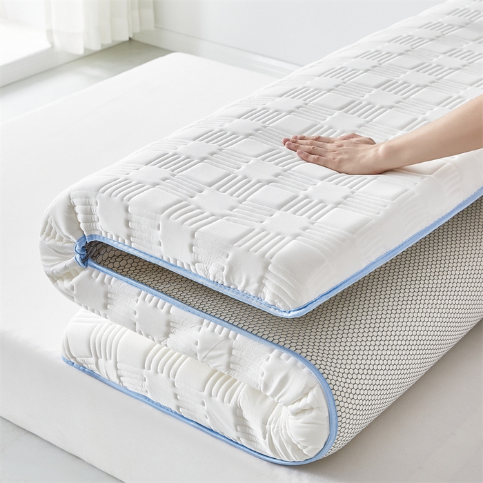 91家纺网 家纺一手货源 找家纺 美芝莱床垫 2025新款单边鹿头单边撞色床垫针织抗菌支撑床垫 单边鹿头-奶昔白（5.5cm）