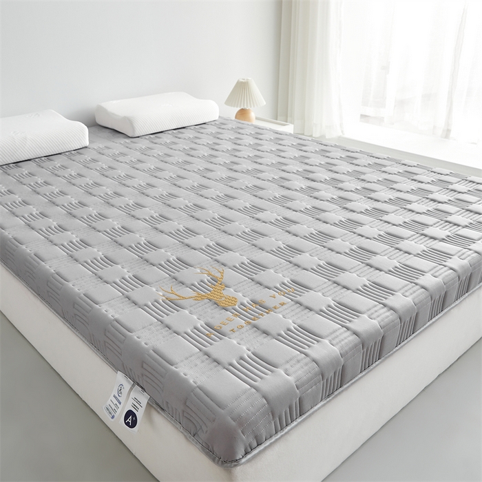 91家纺网 家纺一手货源 找家纺 美芝莱床垫 2025新款单边鹿头单边撞色床垫针织抗菌支撑床垫 单边鹿头-绅士灰（5.5cm）
