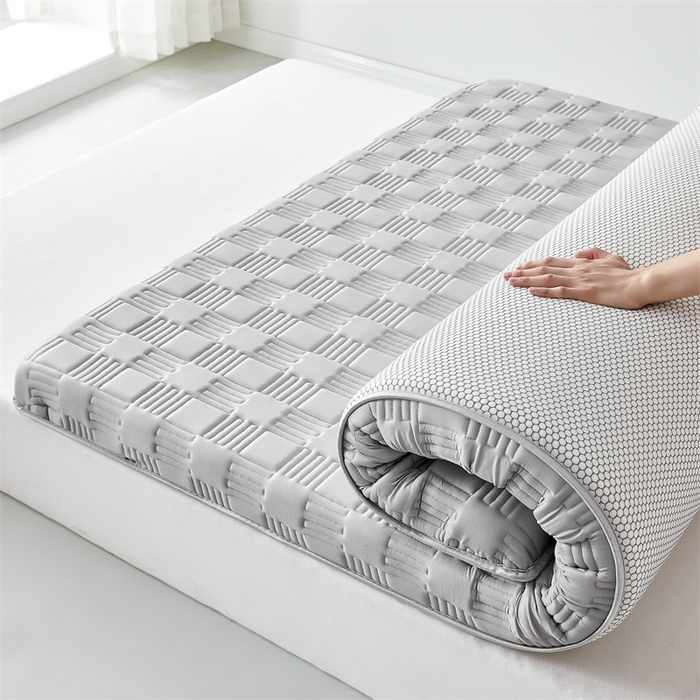 91家纺网 家纺一手货源 找家纺 美芝莱床垫 2025新款单边鹿头单边撞色床垫针织抗菌支撑床垫 单边-绅士灰（5.5cm）