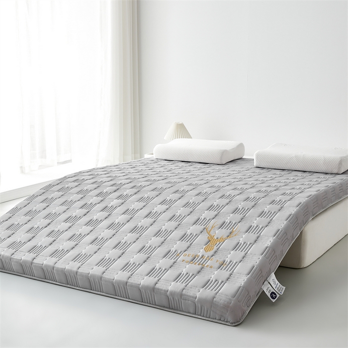 91家纺网 家纺一手货源 找家纺 美芝莱床垫 2025新款单边鹿头单边撞色床垫针织抗菌支撑床垫 单边鹿头-绅士灰（5.5cm）