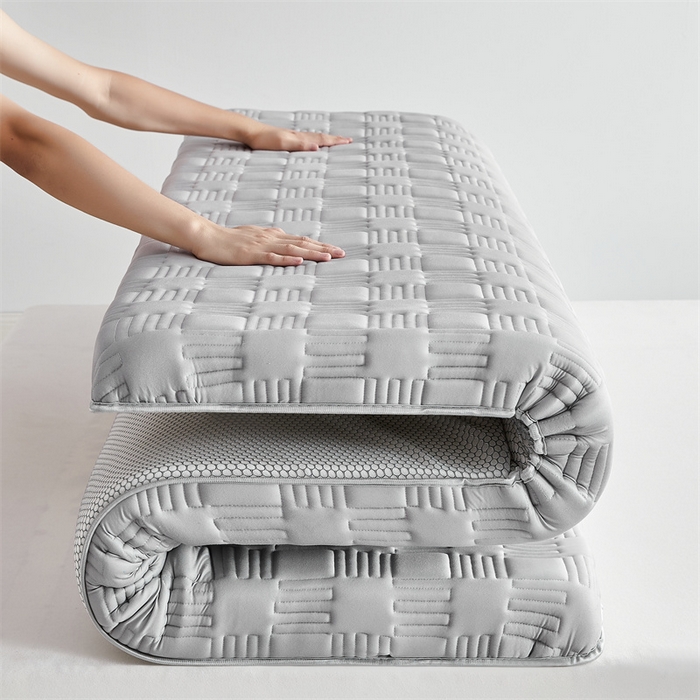 91家纺网 家纺一手货源 找家纺 美芝莱床垫 2025新款单边鹿头单边撞色床垫针织抗菌支撑床垫 单边-绅士灰（5.5cm）