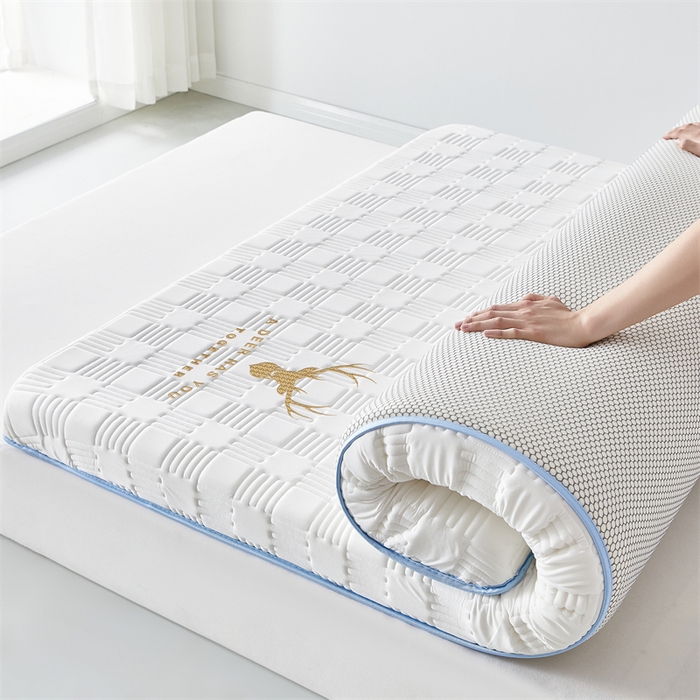 91家纺网 家纺一手货源 找家纺 美芝莱床垫 2025新款单边鹿头单边撞色床垫针织抗菌支撑床垫 单边鹿头-奶昔白（5.5cm）