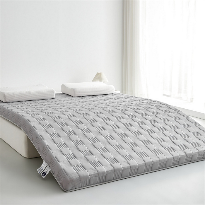 91家纺网 家纺一手货源 找家纺 美芝莱床垫 2025新款单边鹿头单边撞色床垫针织抗菌支撑床垫 单边-绅士灰（5.5cm）
