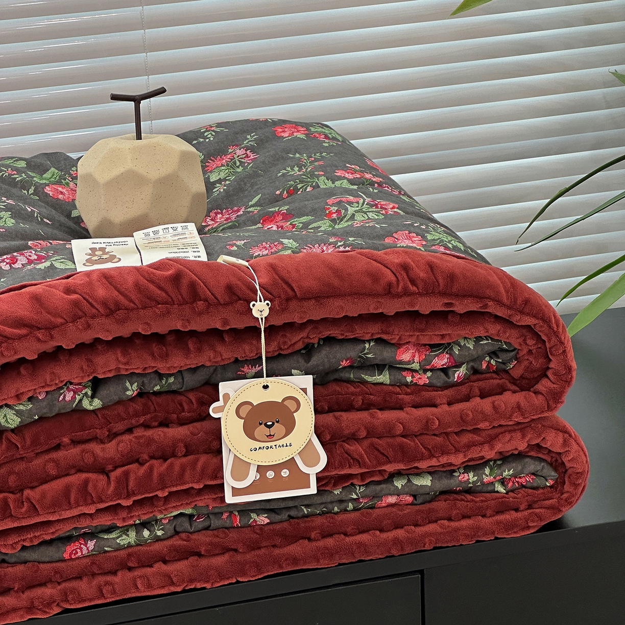 91家纺网 家纺一手货源 找家纺 （总）佰织鑫家居 2025新款全棉花苞款高克重豆豆被被子被芯